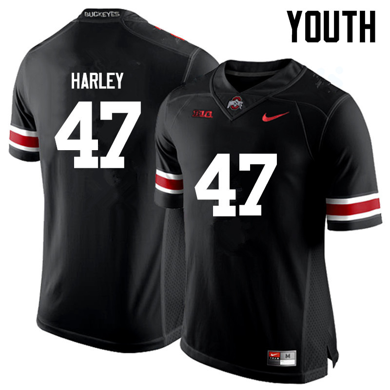 Youth Ohio State Buckeyes #47 Chic Harley College Football Jerseys Game-Black